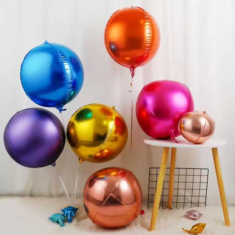 4D Colored Round Foil Balloon
