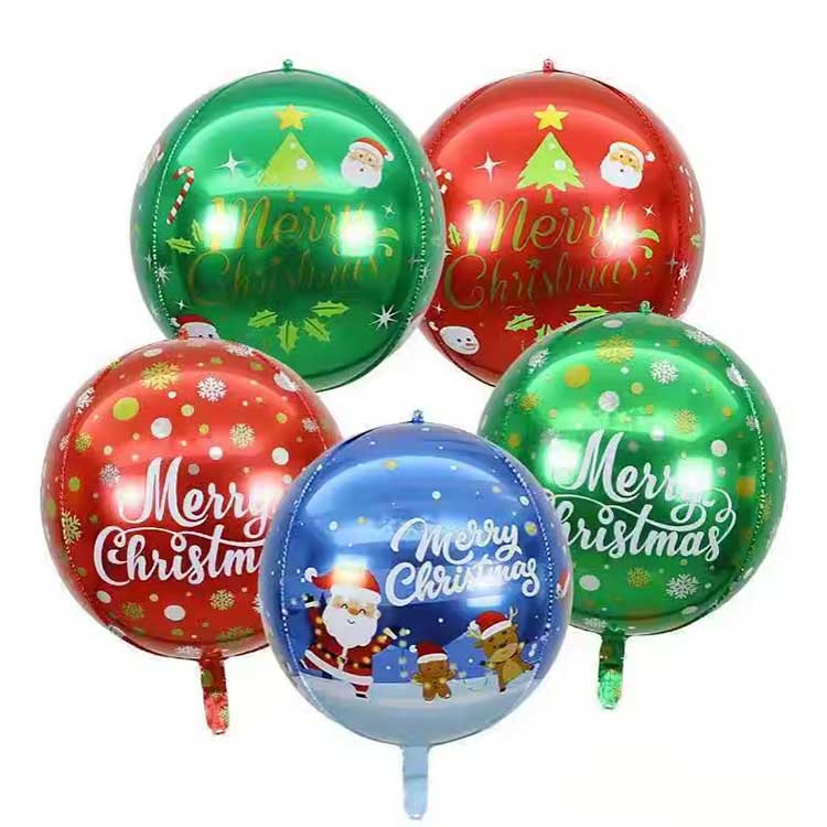 4D Merry Christmas Foil Balloons