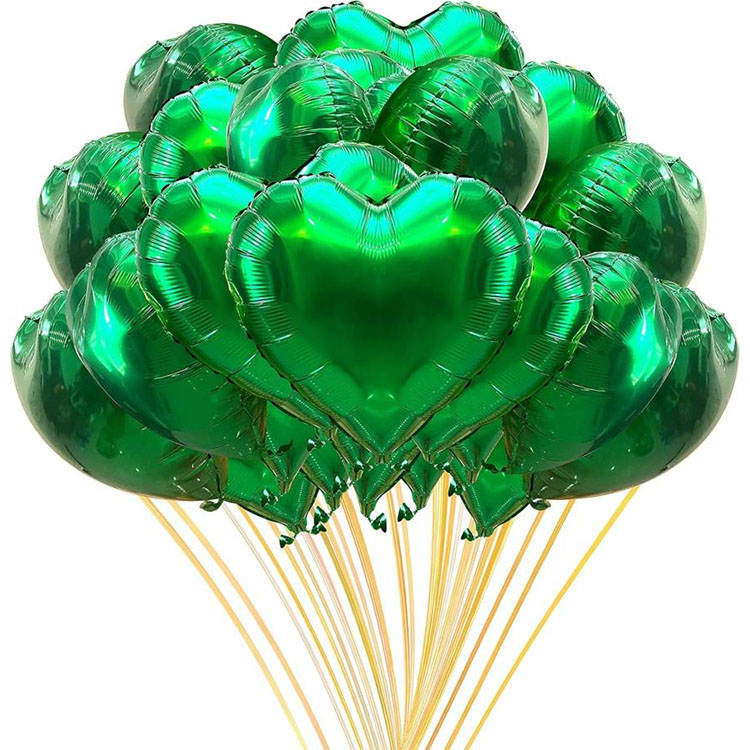 Green Heart Shaped Balloons
