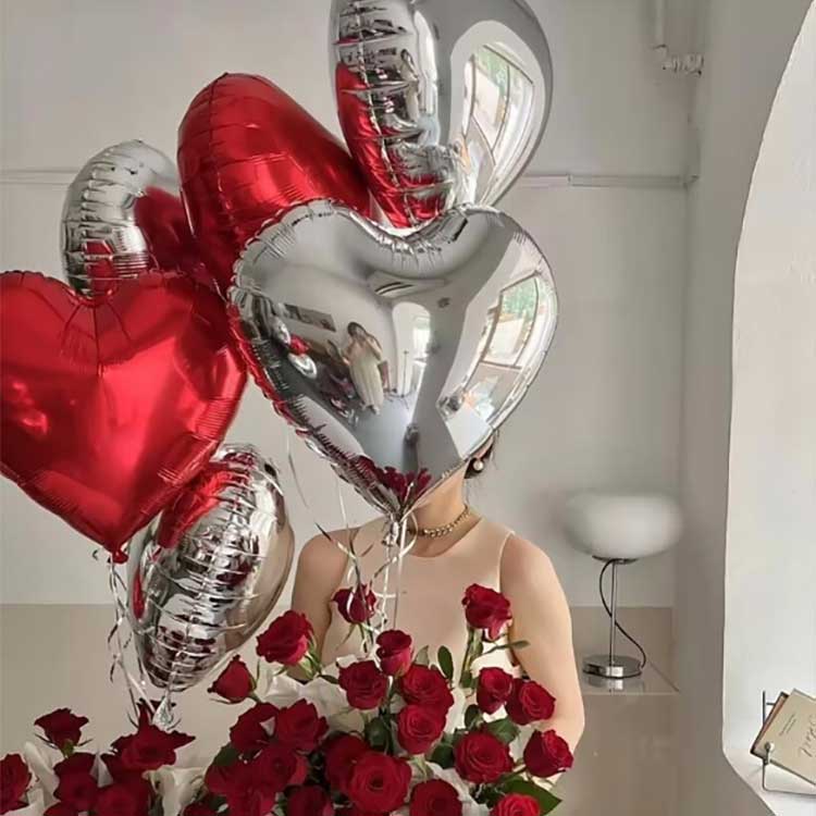 Heart Shaped Aluminum Foil Balloons