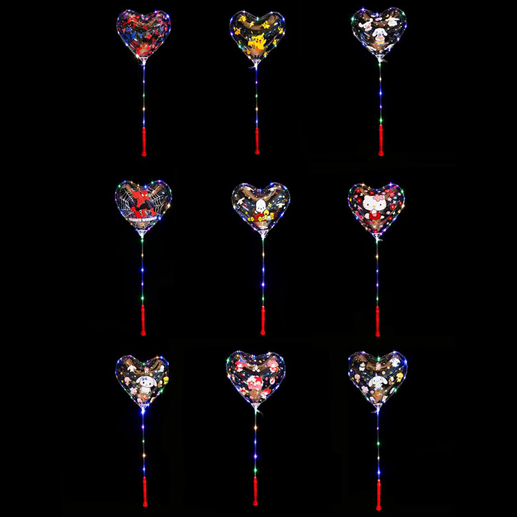 Heart Shaped Printed Bobo Balloons