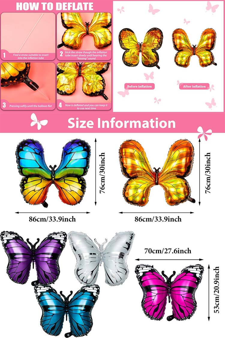 inflating foil butterfly balloon