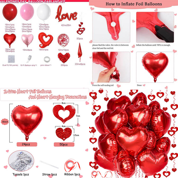 foil red heart balloons