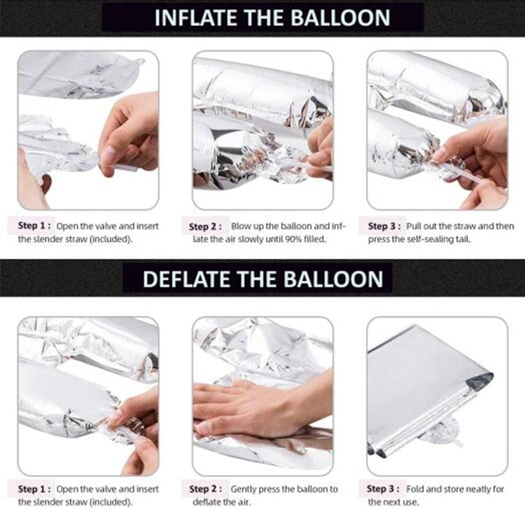 silver foil letter balloons