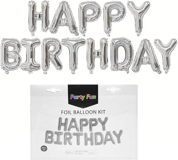 silver foil letter balloons