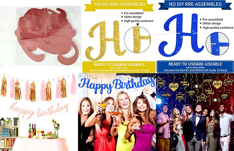 Happy birthday flag banner