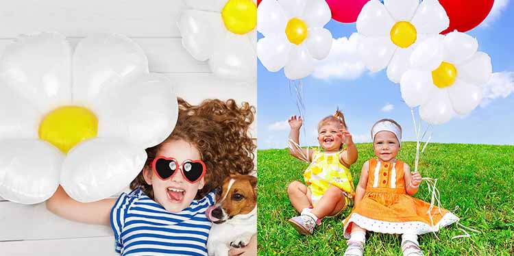 Six petal daisy foil balloons