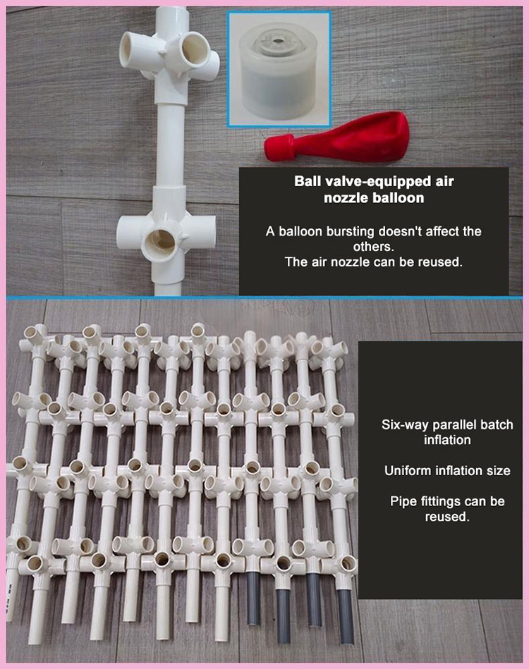 Self inflating balloon arch