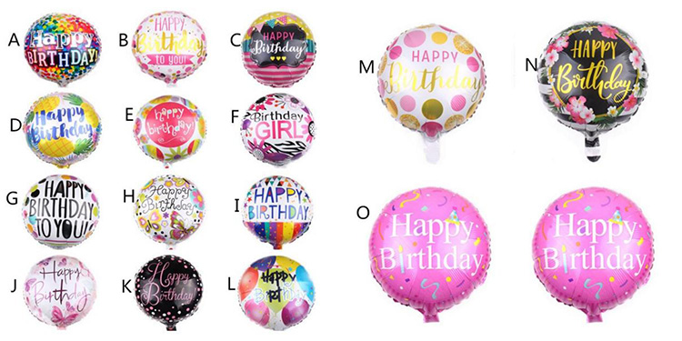 Round Happy Birthday foil balloon supplier