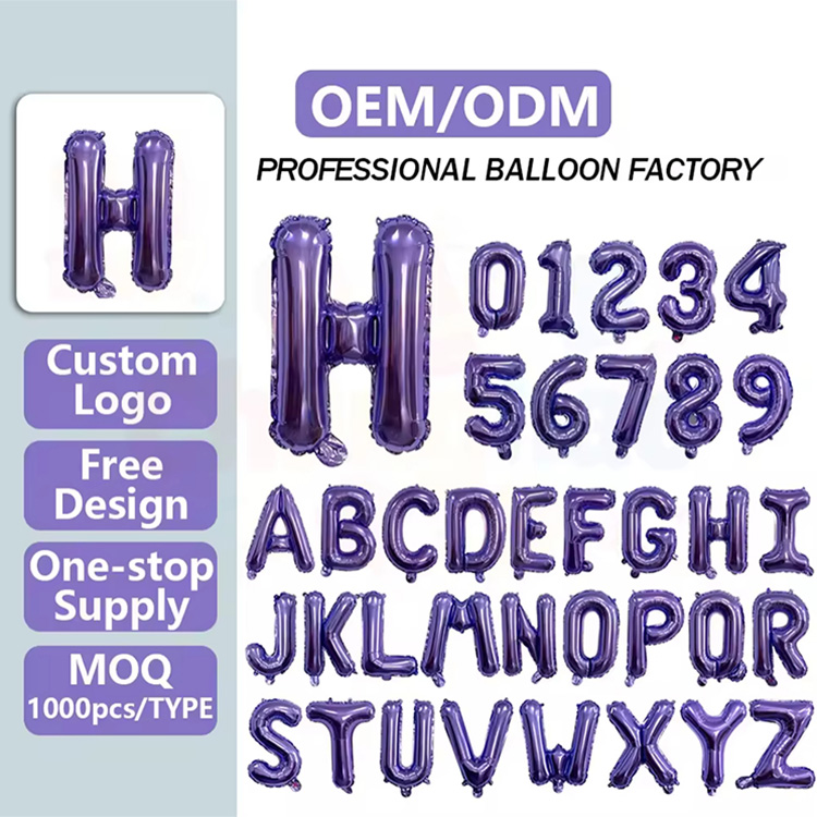 Purple Letter Number Foil Balloon