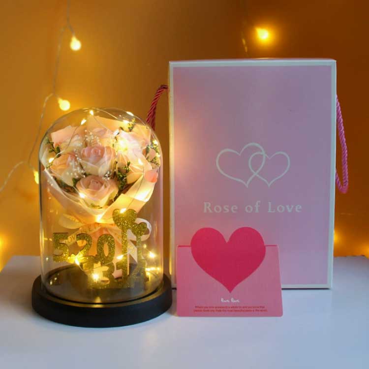 Valentine's Day Glass Dome Rose Bouquet